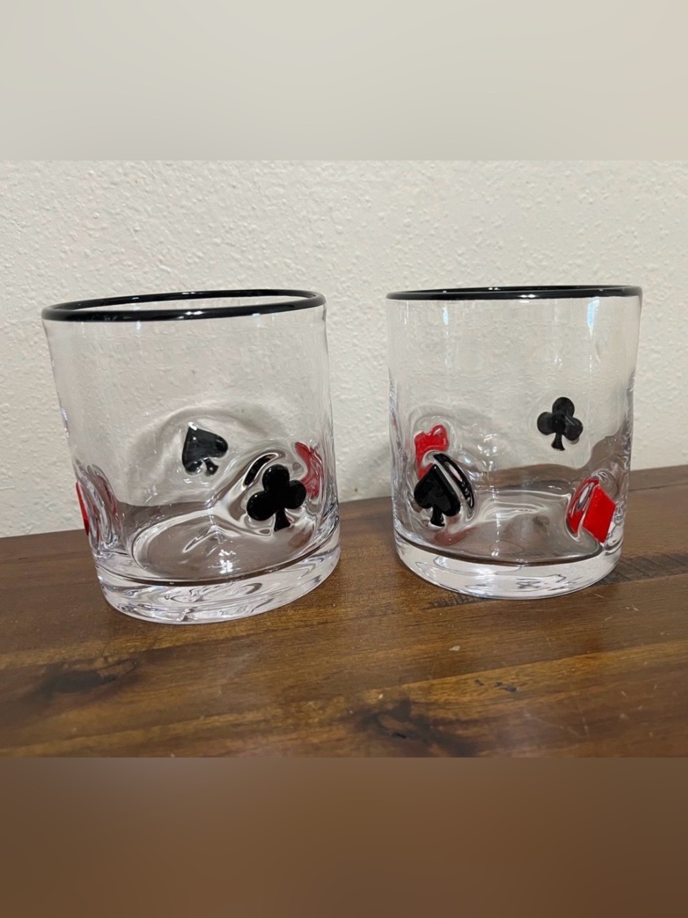Card Suit Glass Tumbler Set